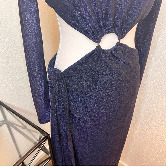 MESHKI Navy Christina Backless Wrap Dress Size L NWT - Picture 9 of 11